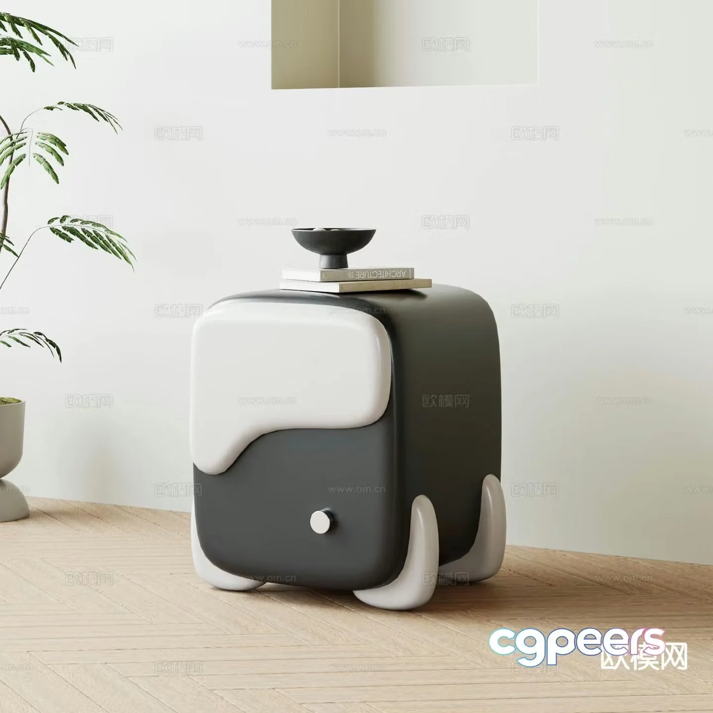Modern bedside table 3d model