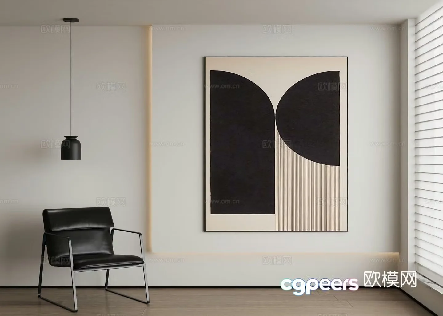 Modern abstract painting decorative painting 3d model