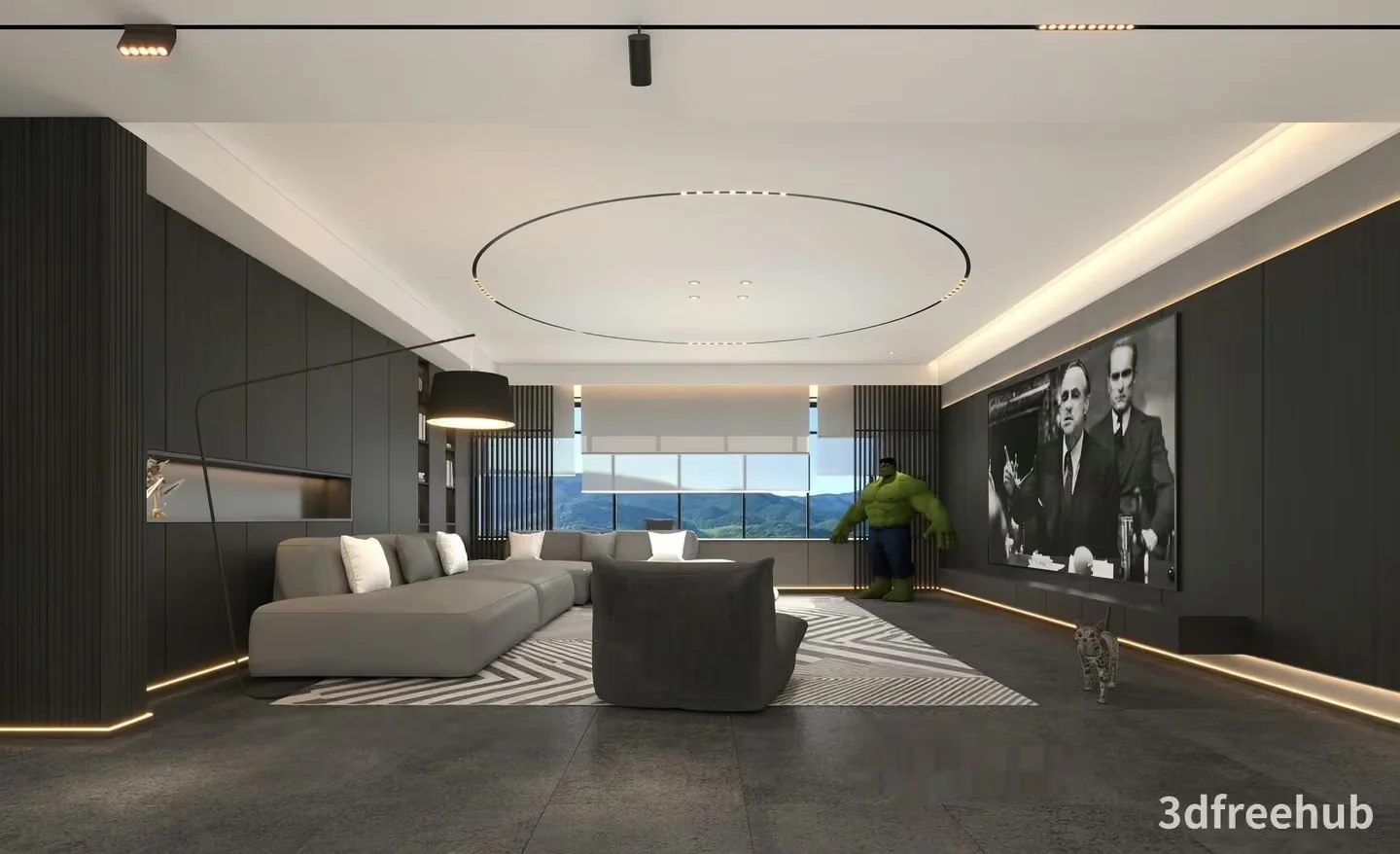 Modern Living Room 3D Model – 19699 – VRAY Render