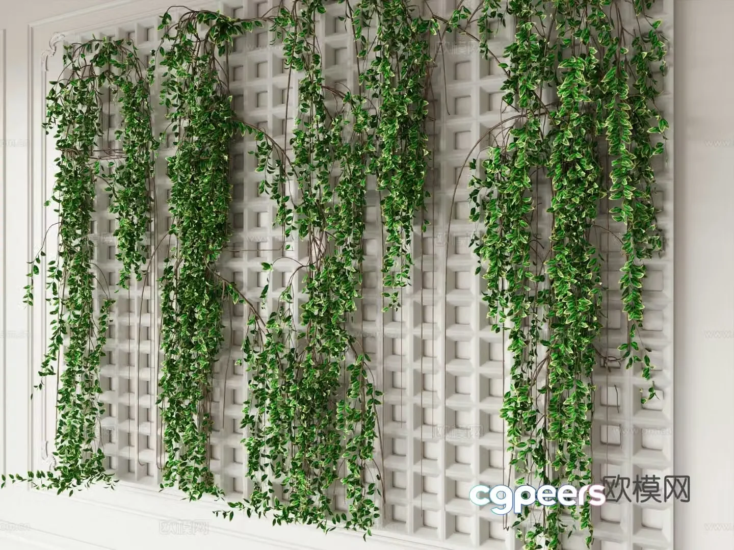 Vines arabesque wall 3d model