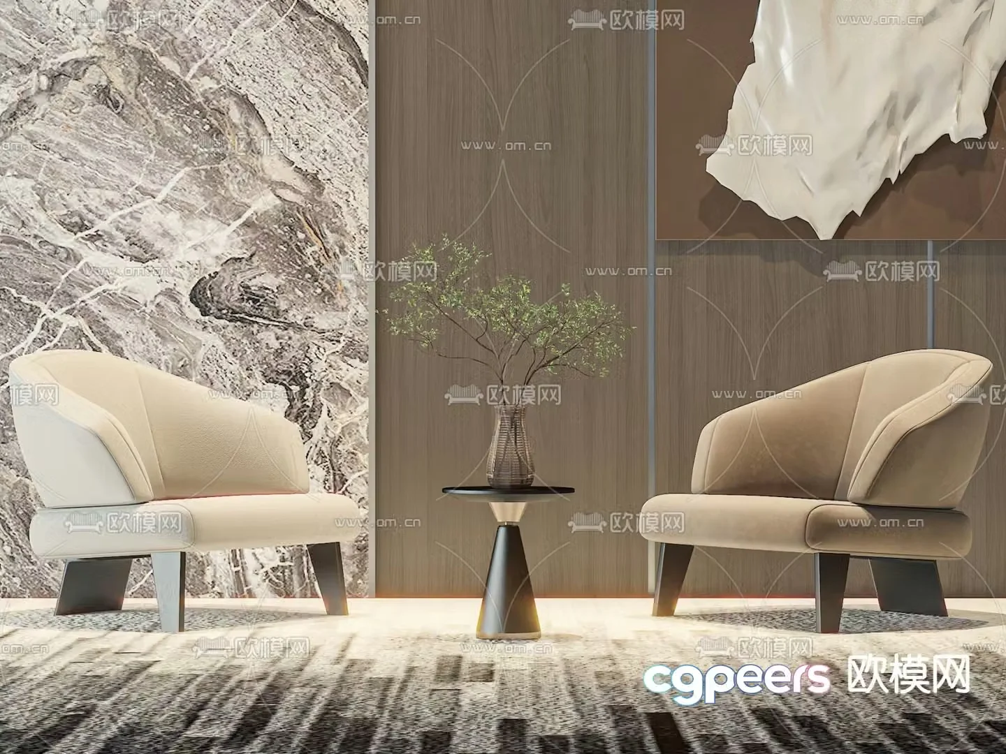 Modern chair leisure chair 3d model