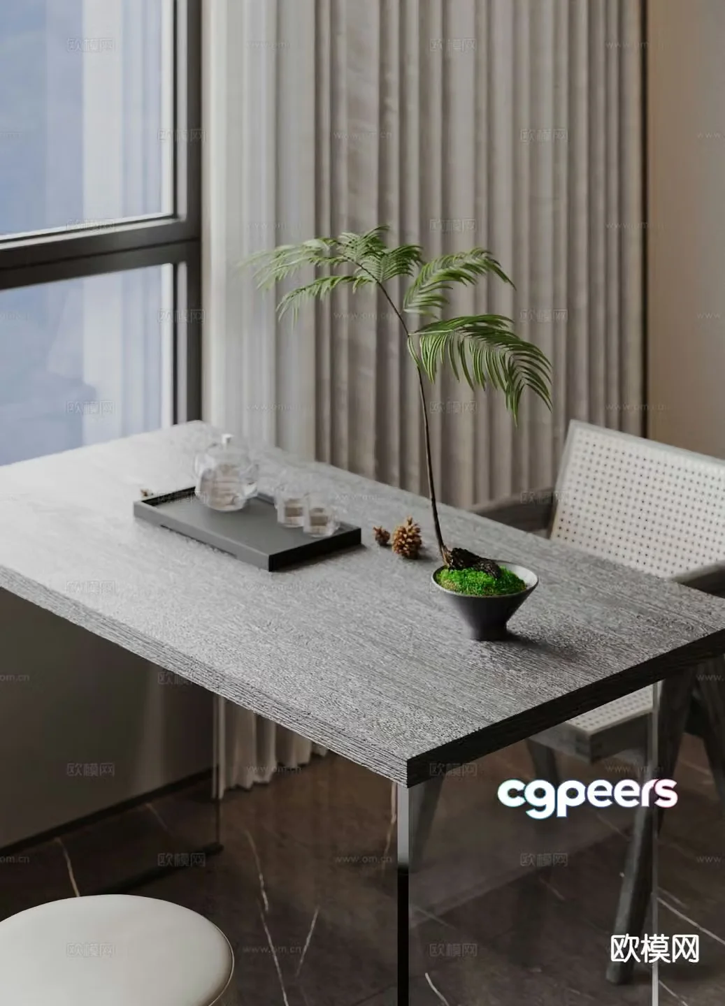 Modern tea table tea table 3d model