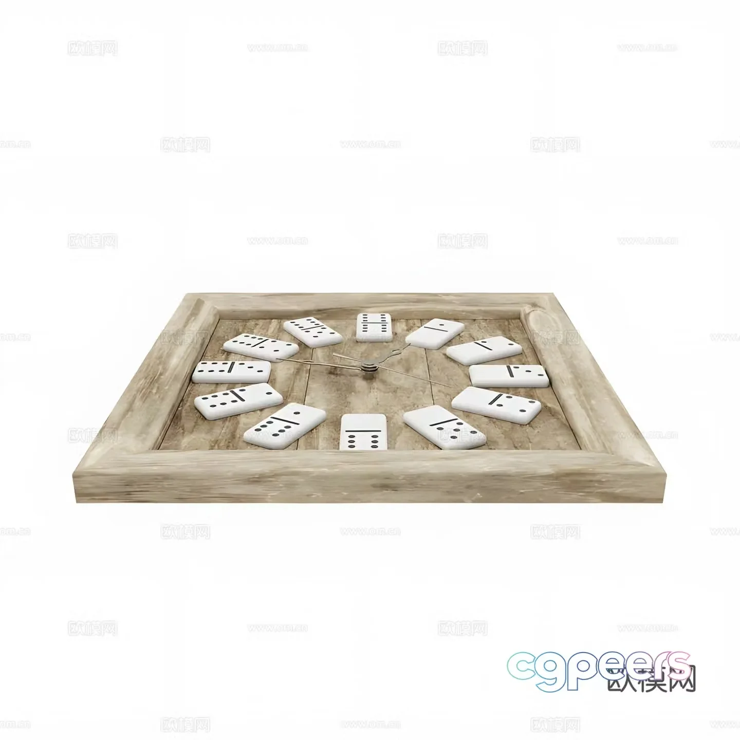 Domino Wall Clock 3D Model