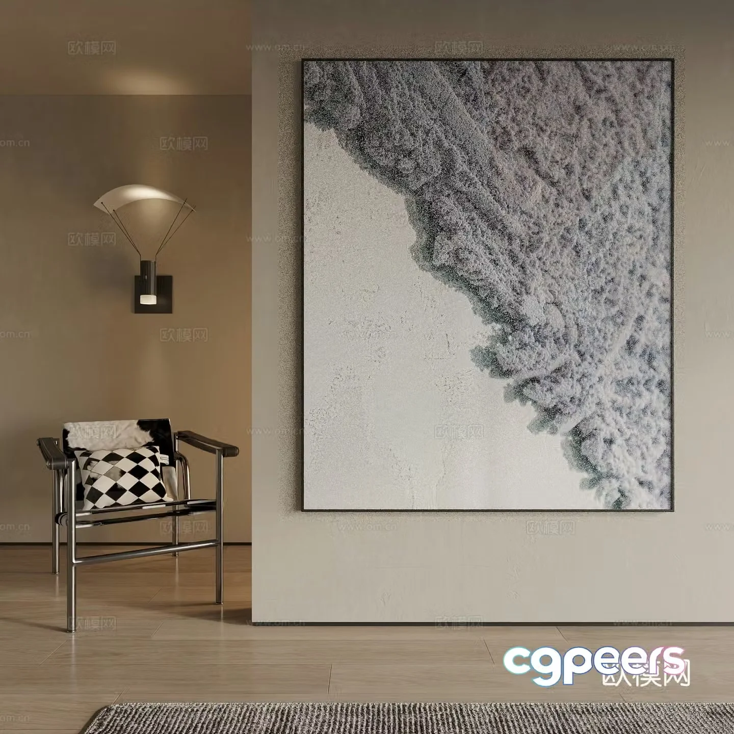 Modern decorative painting 3d model