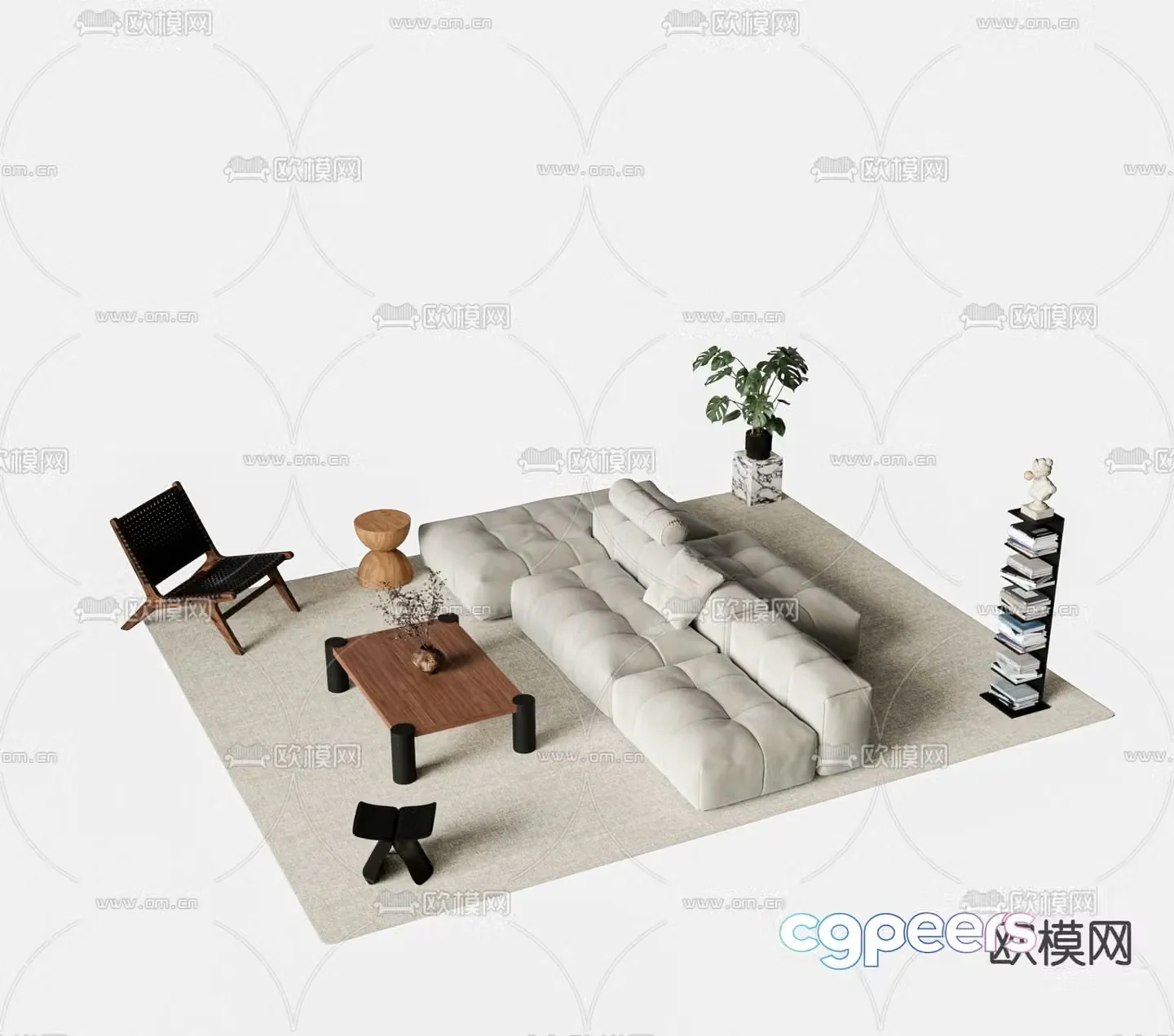 Modern sofa set 3d model