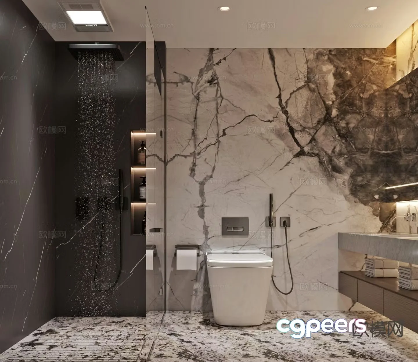 Modern bathroom bathroom toilet 3d model
