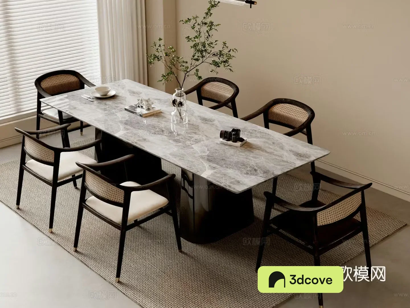 New Chinese dining table and chairs