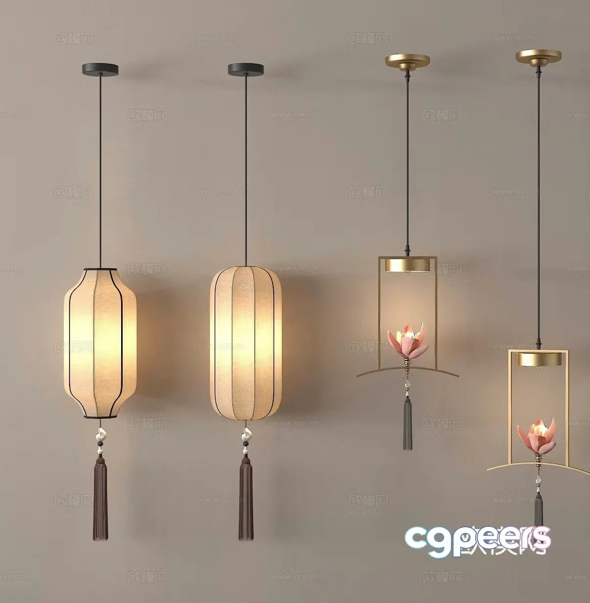 Chinese lantern lantern decorative lamp 3d model