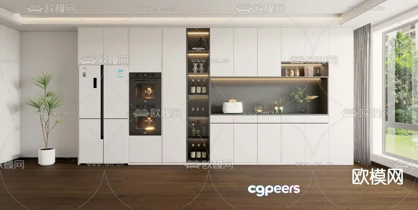 Modern wine cabinet sideboard 3D model