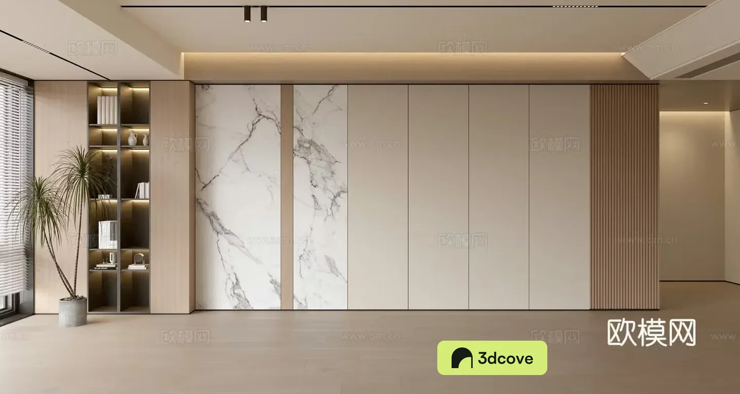 Modern simple sofa background wall modern ornament balcony cabinet living room cabinet wood veneer background wall