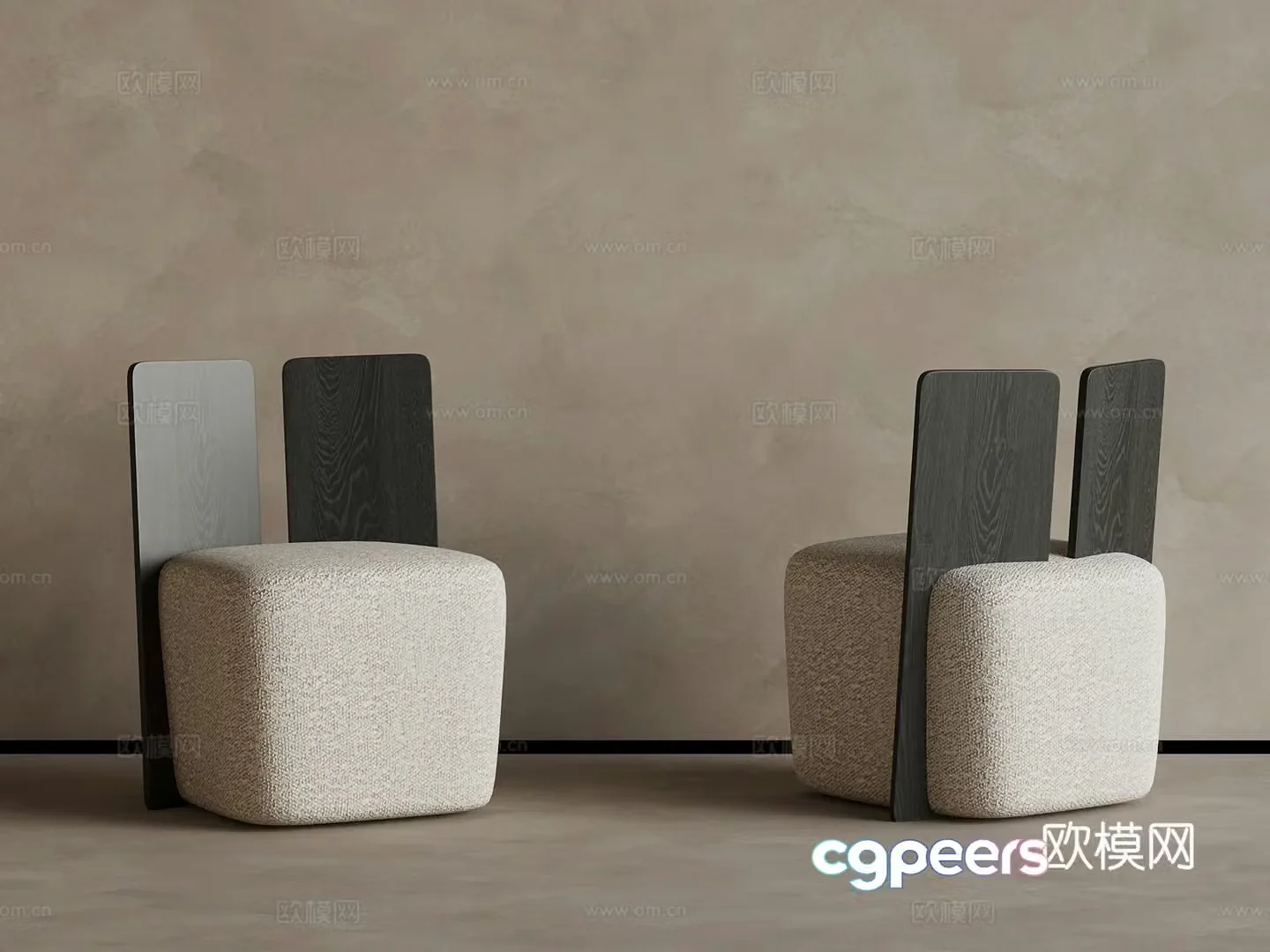 04 Modern Stool Low Stool 3D Model
