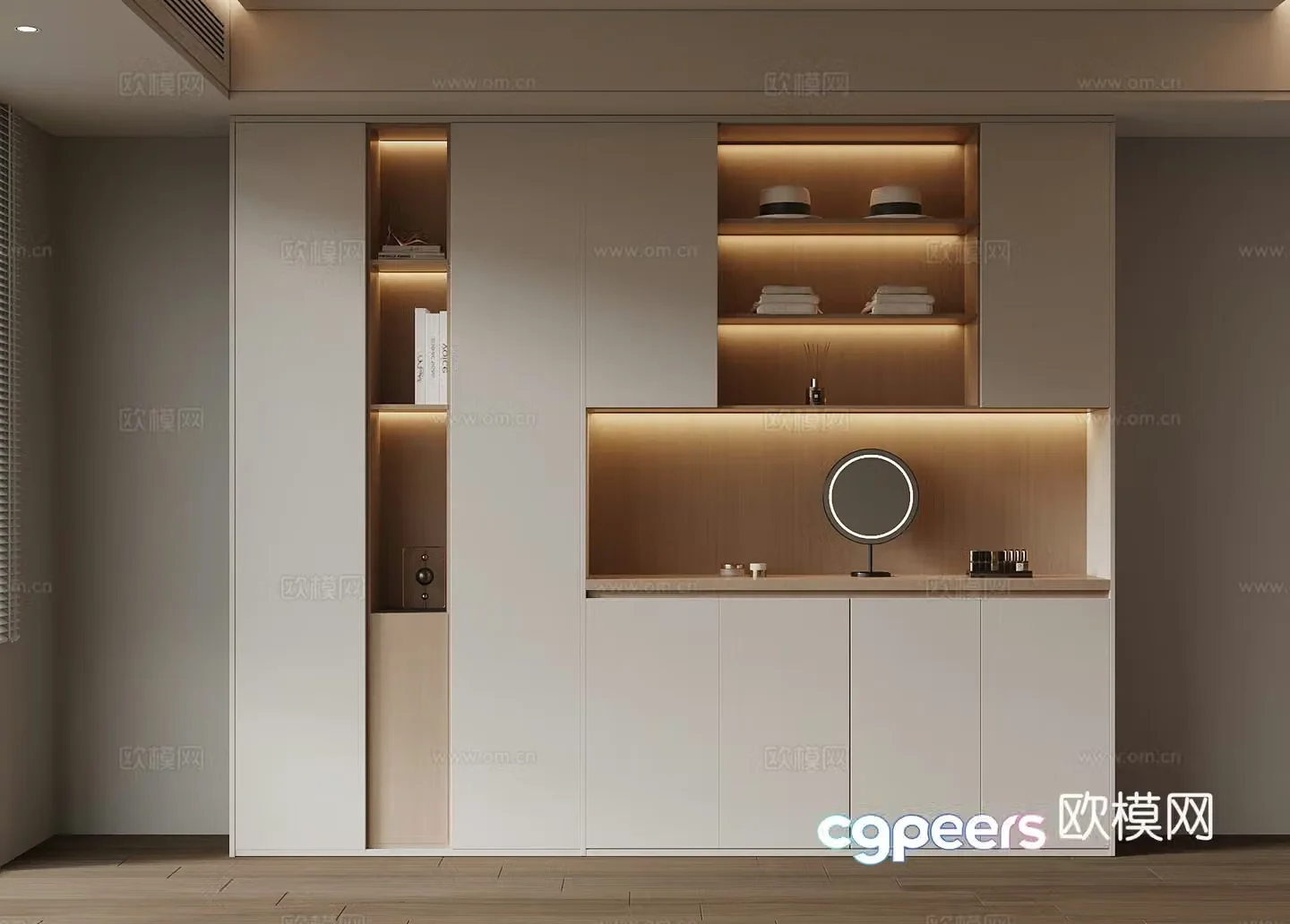 Modern Cream Trench Wardrobe Decorative Ornaments 3D Model