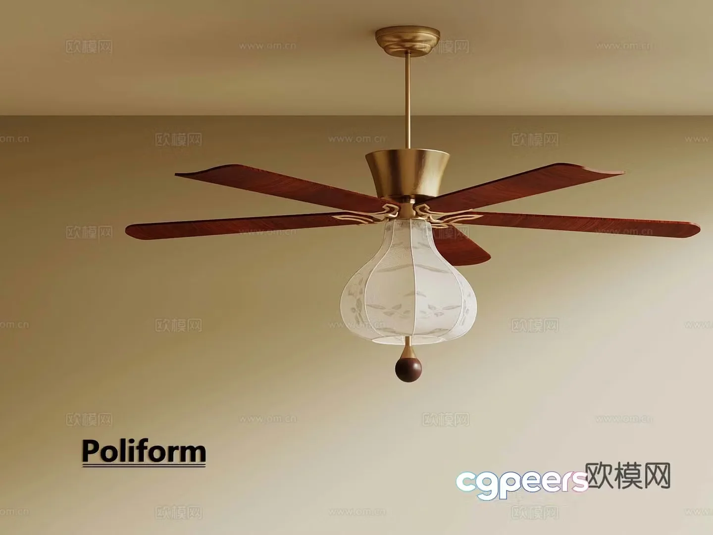 French medieval fan light 3d model