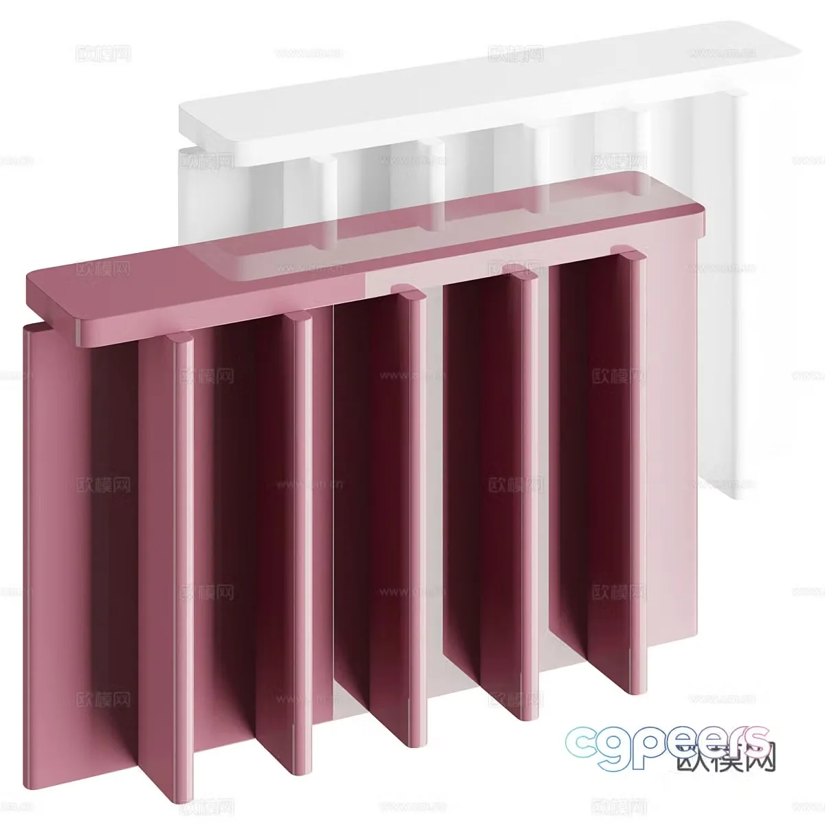 Modern painted end viewing platform 3D model