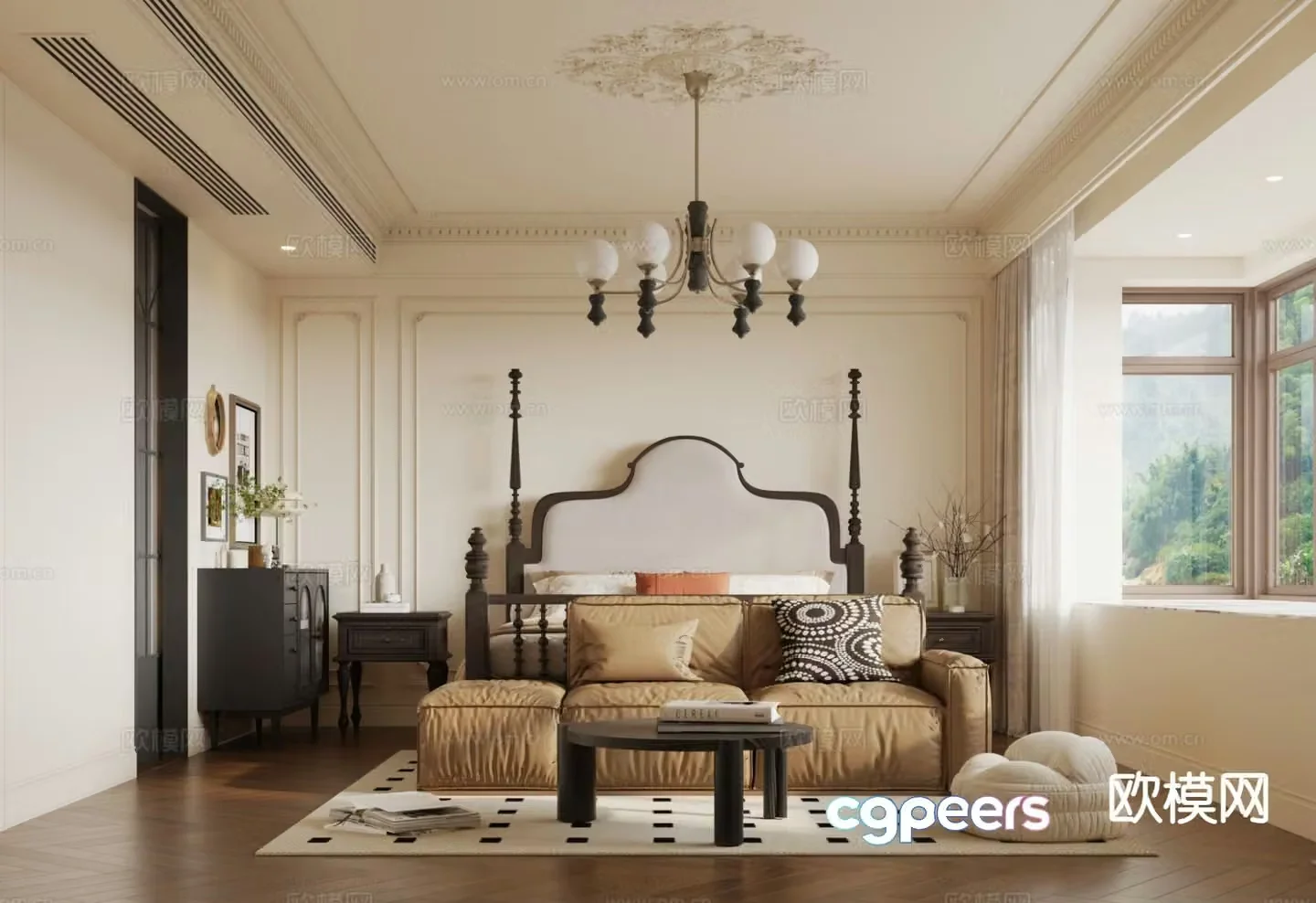 French bedroom master bedroom 3d model