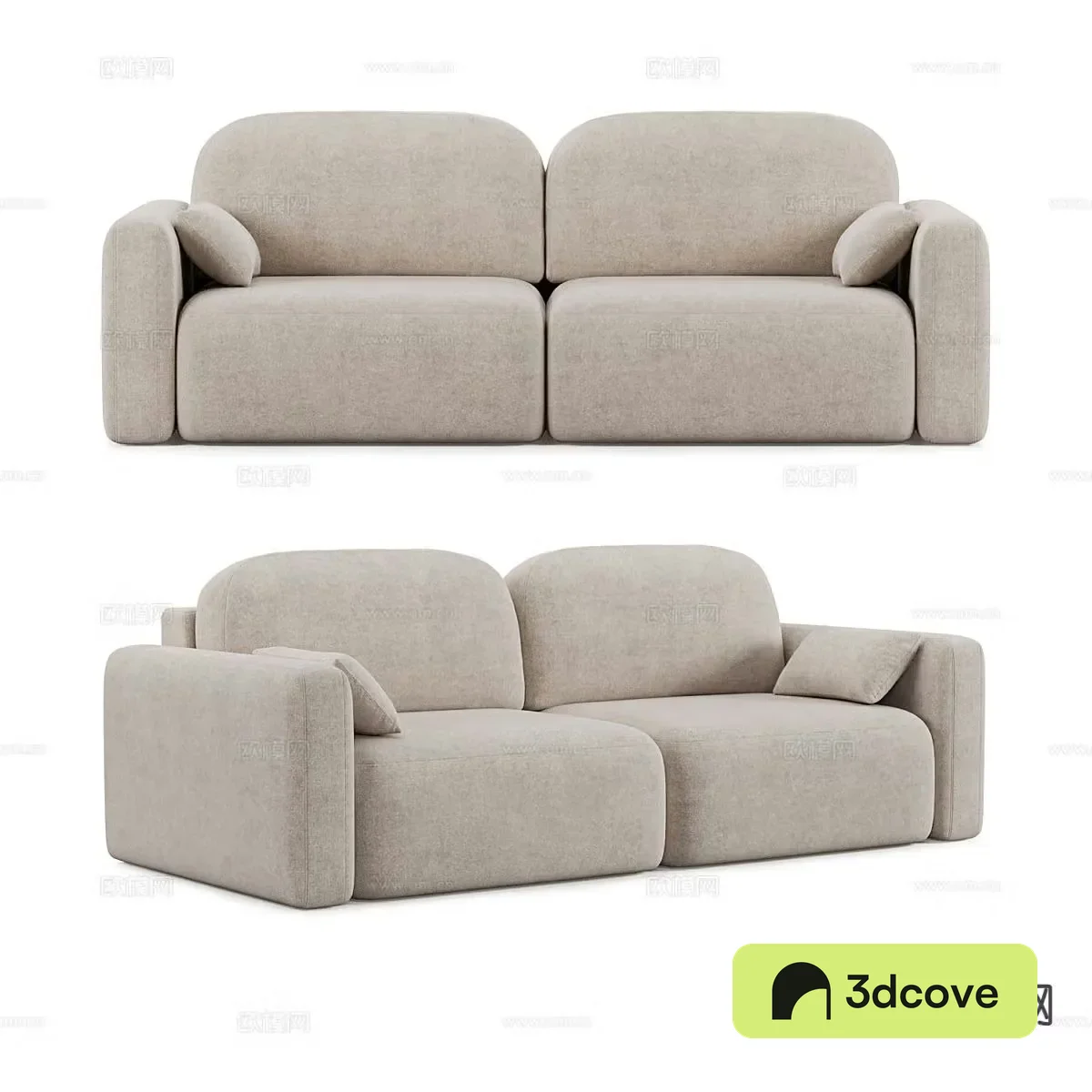 Modern double sofa fabric sofa
