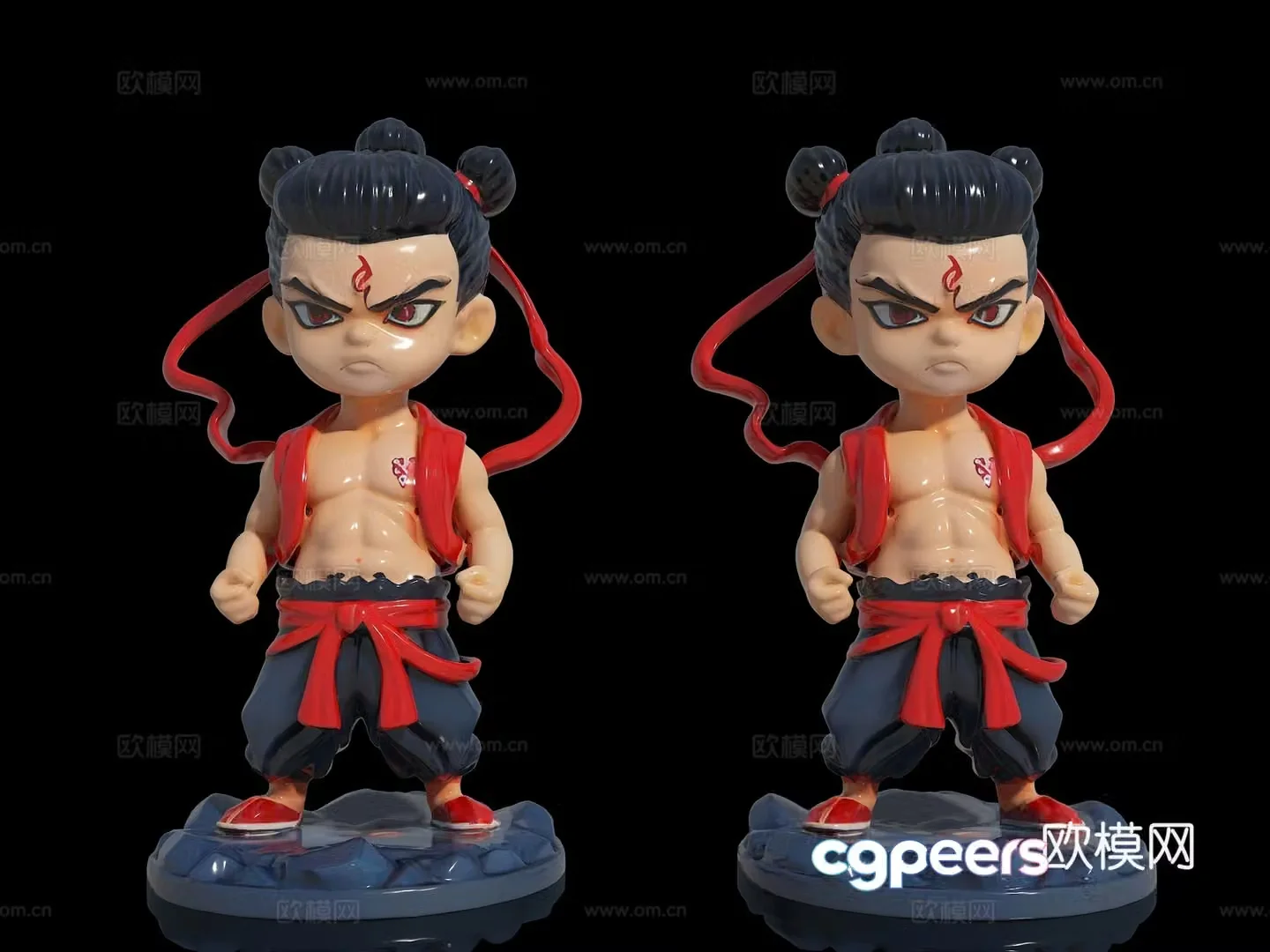 Nezha figure Nezha ornaments Cartoon toy Cartoon doll Q board Nezha figure ornaments 3D model