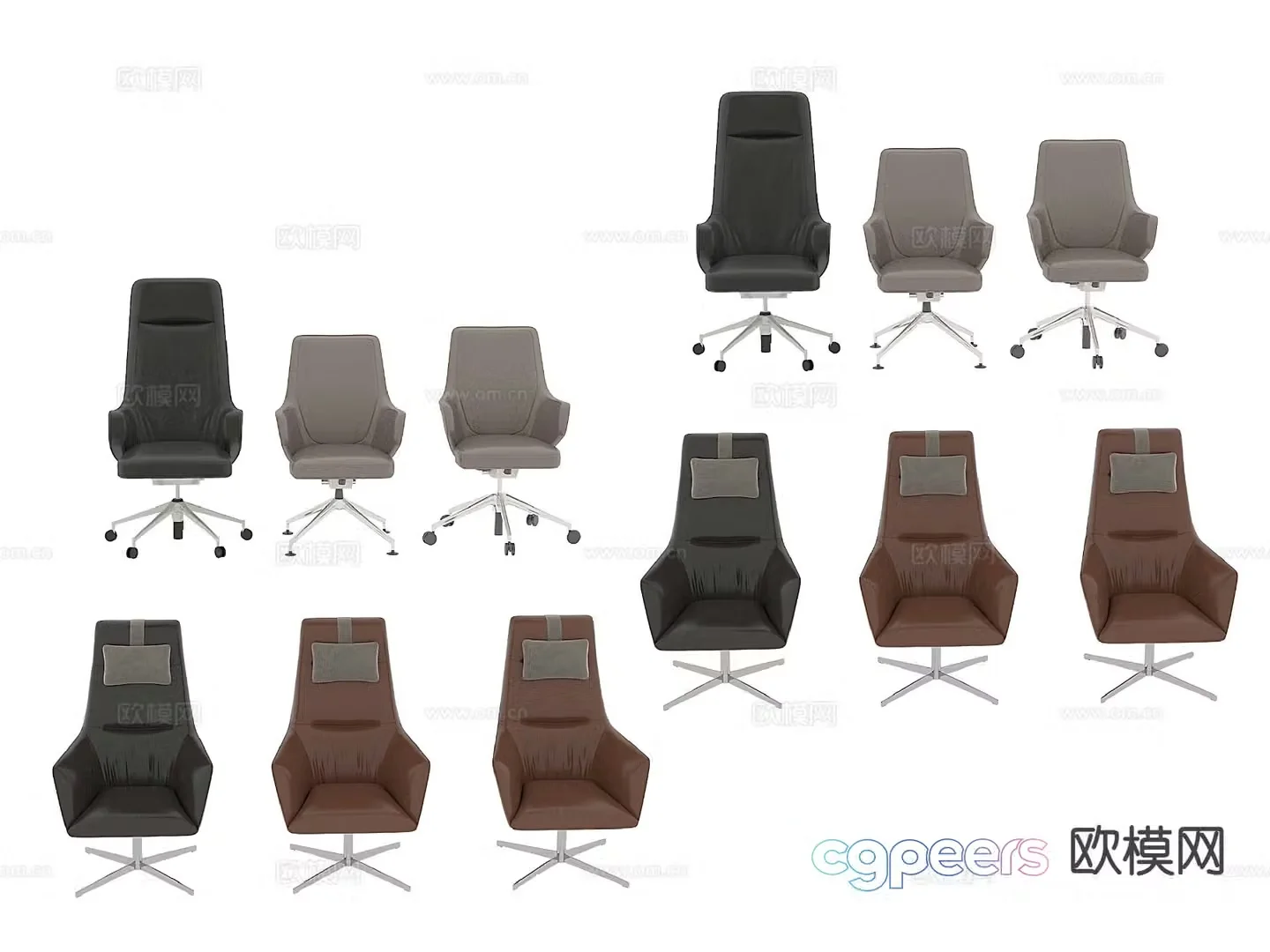 Modern office chair staff chair 3d model
