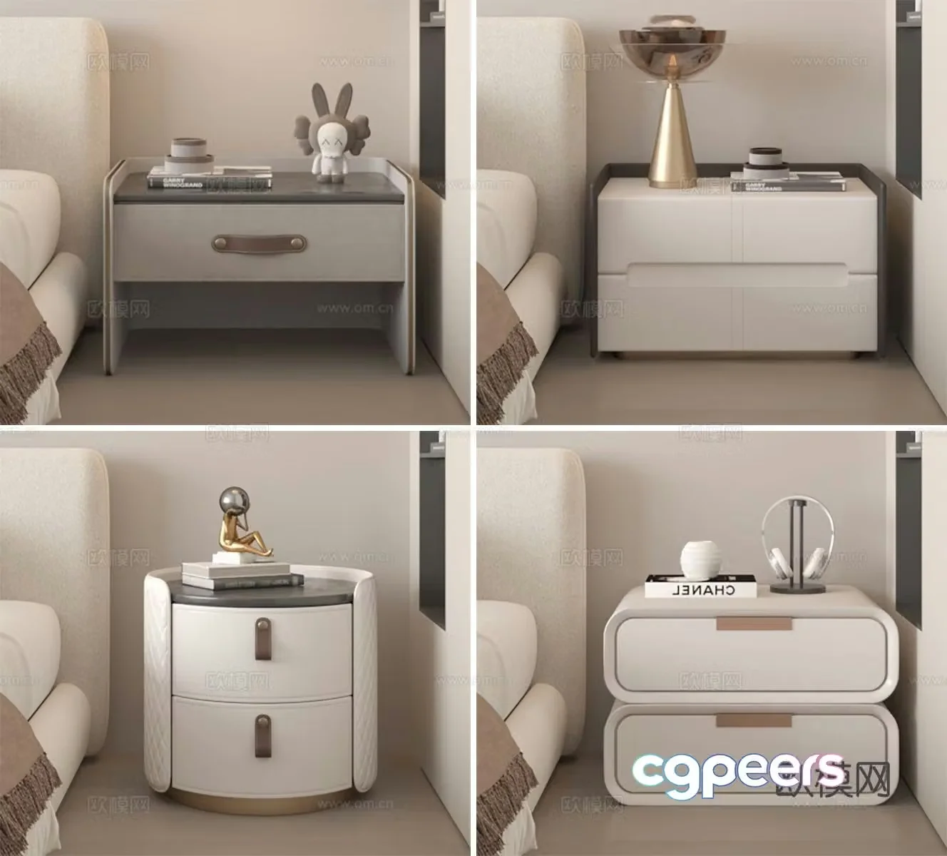 Modern bedside table 3d model