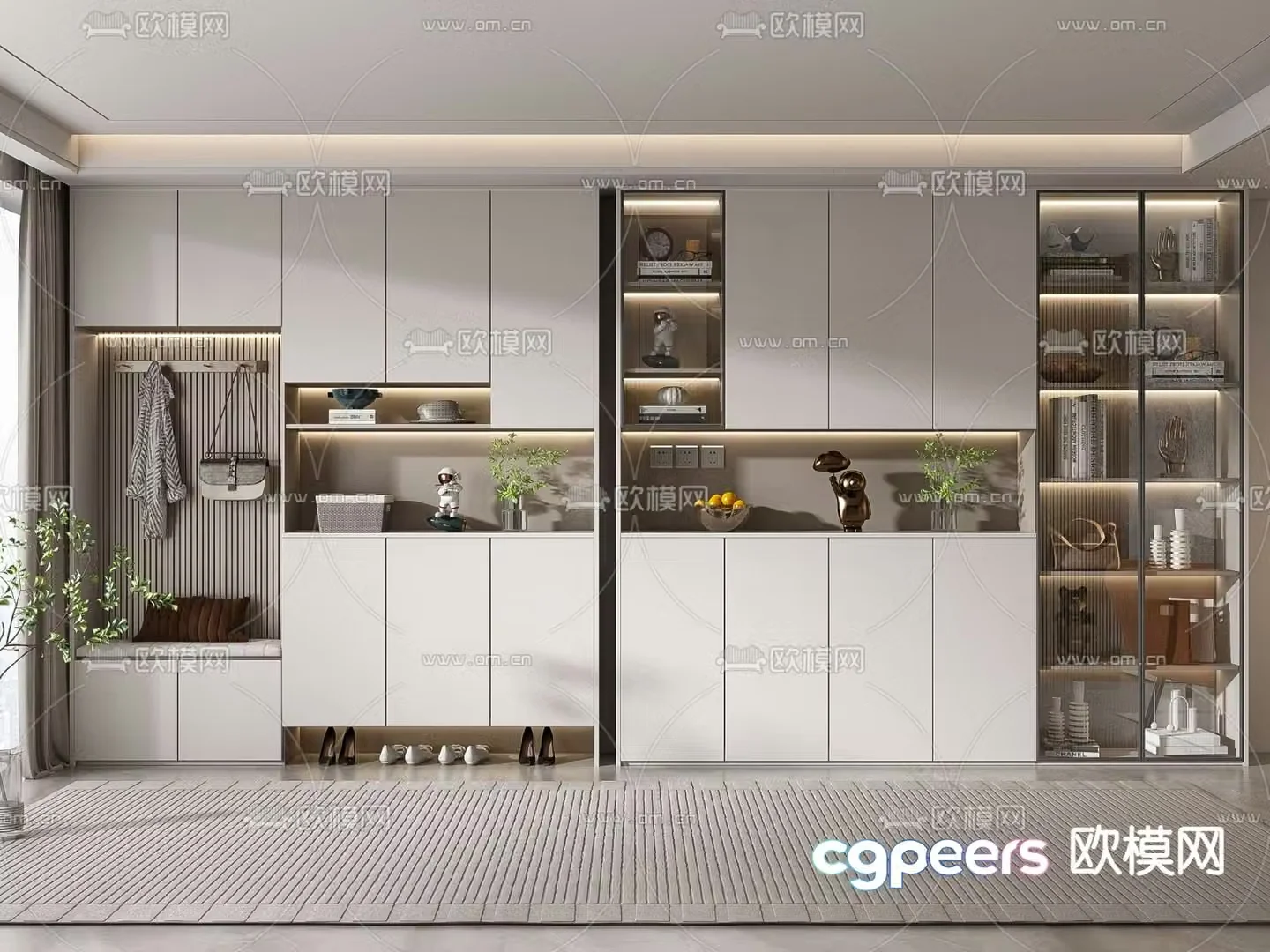 Entrance cabinet shoe cabinet 3d model