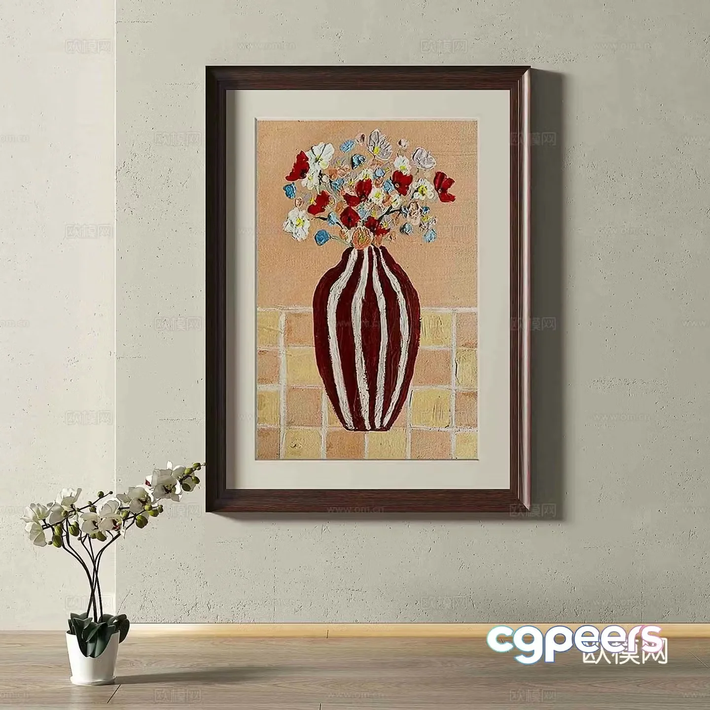 Modern European retro decorative painting 3d model