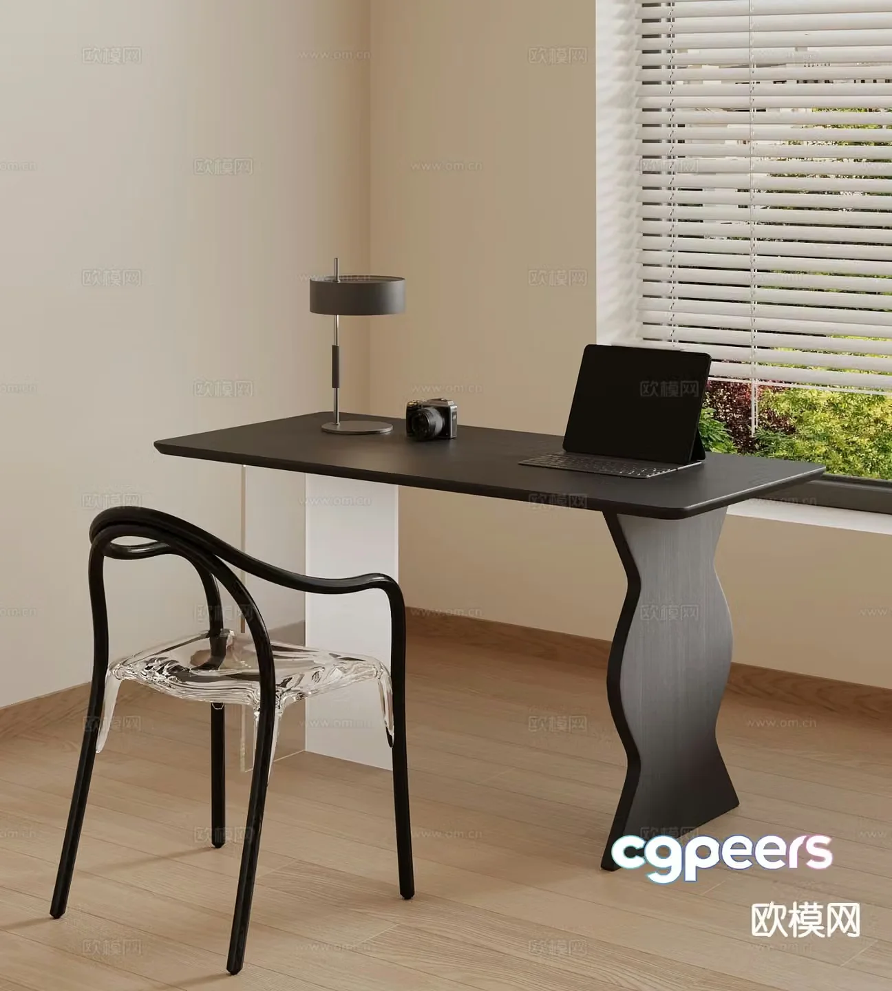 Modern desk and chair study desk and chair 3d model