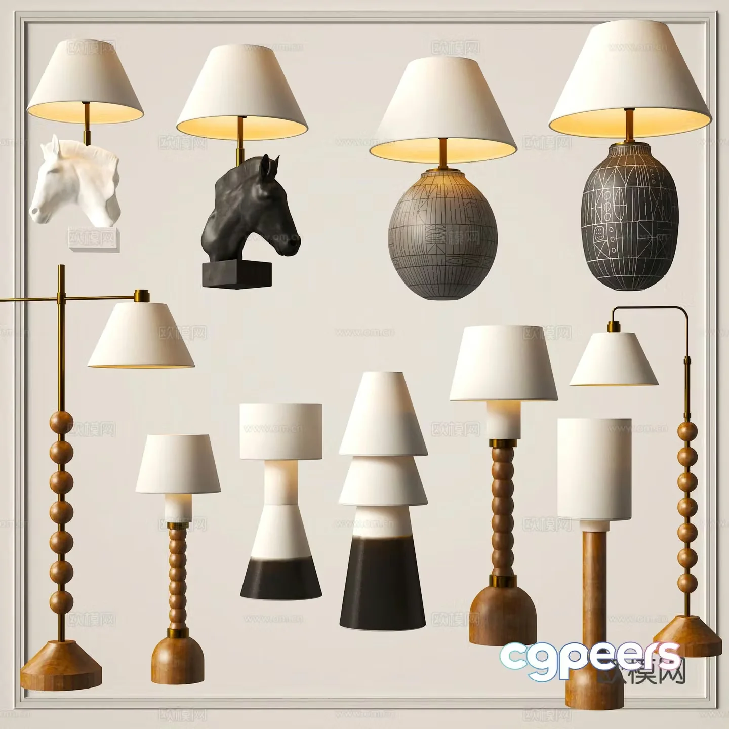 Medieval style desk lamp 3d model