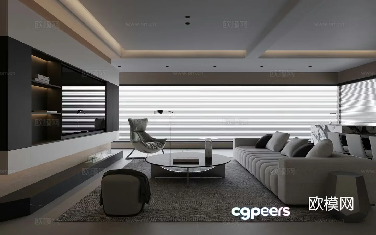 Modern Italian living room 3d model