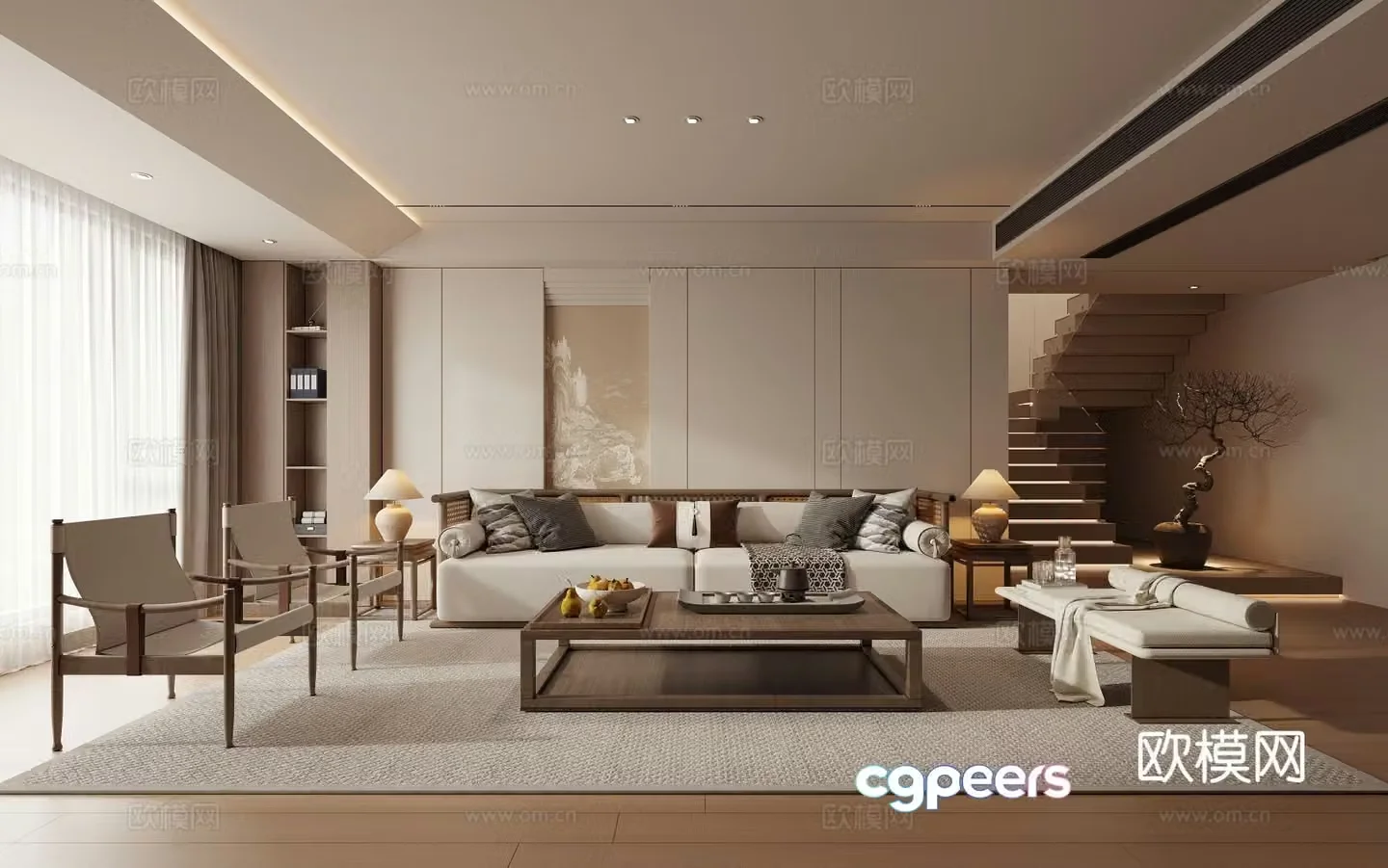 New Chinese style living room 3d model