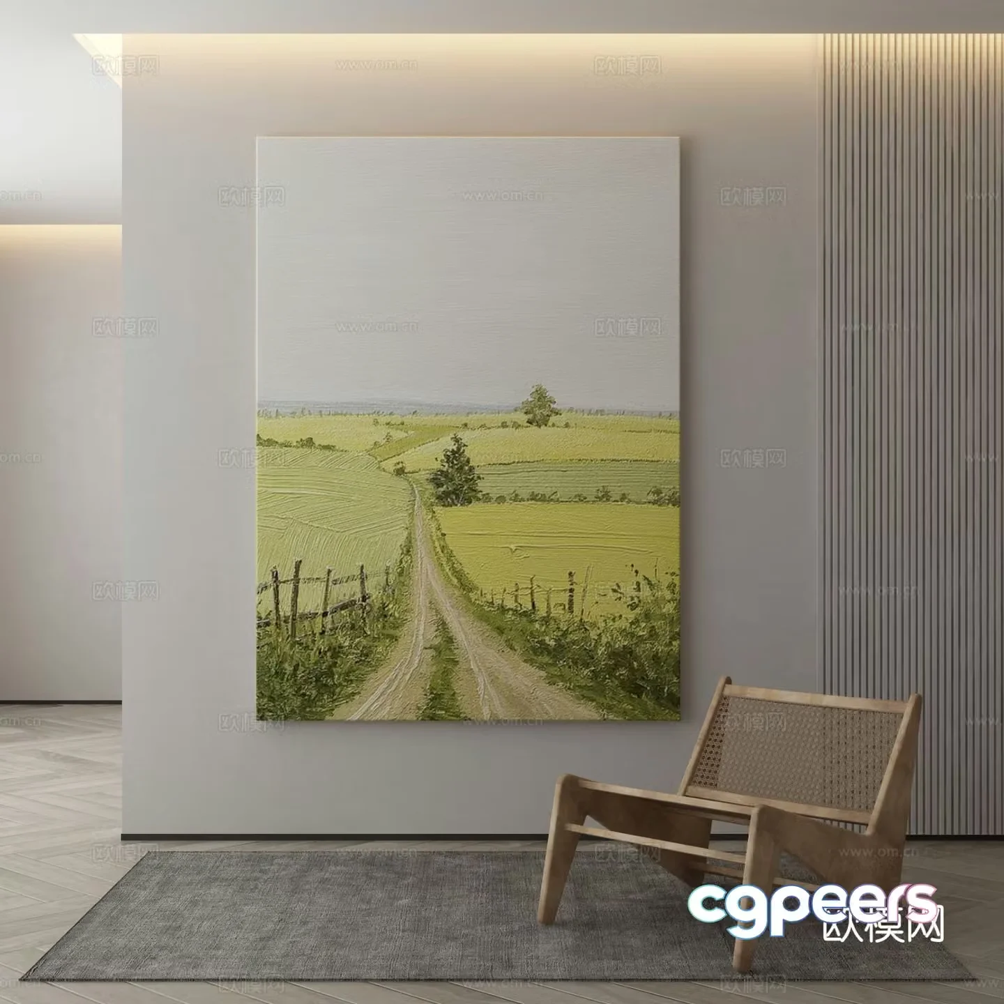 Modern decorative painting pastoral oil painting 3d model
