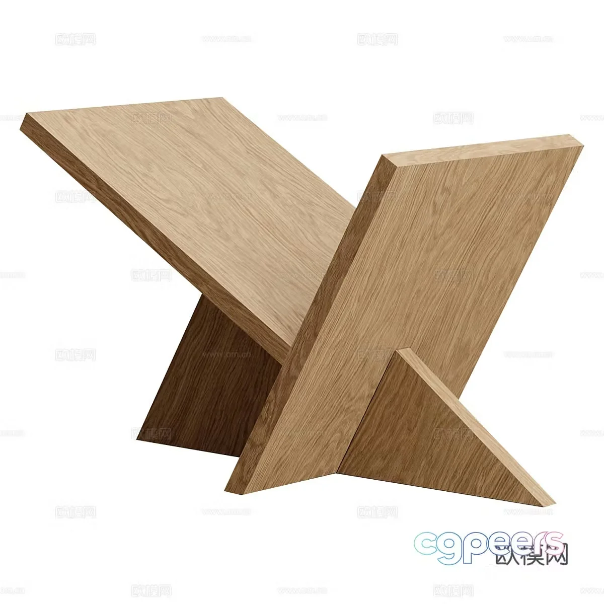 Log bookshelf 3d model