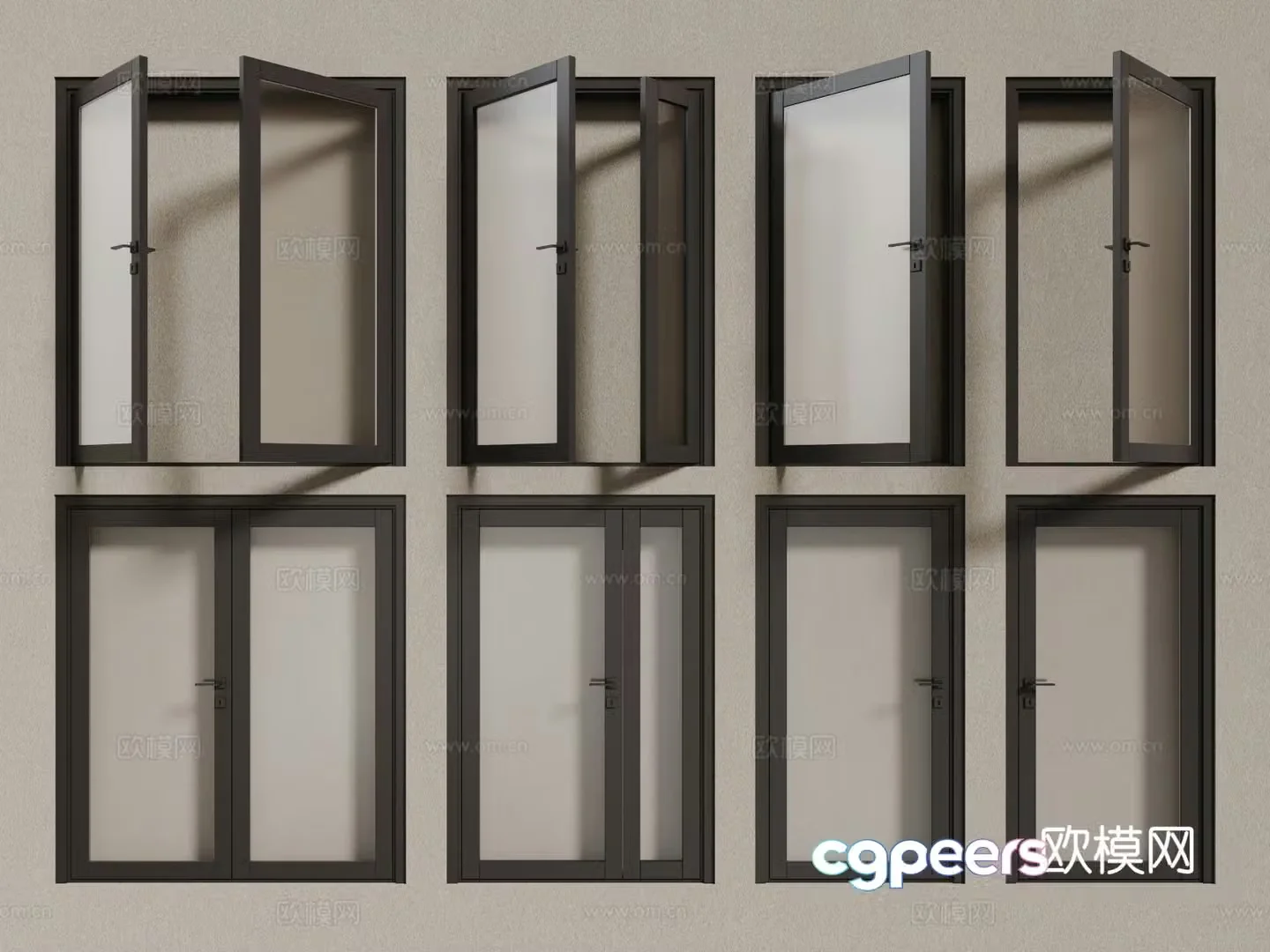 Modern windows aluminum alloy windows casement windows floor-to-ceiling windows 3d model