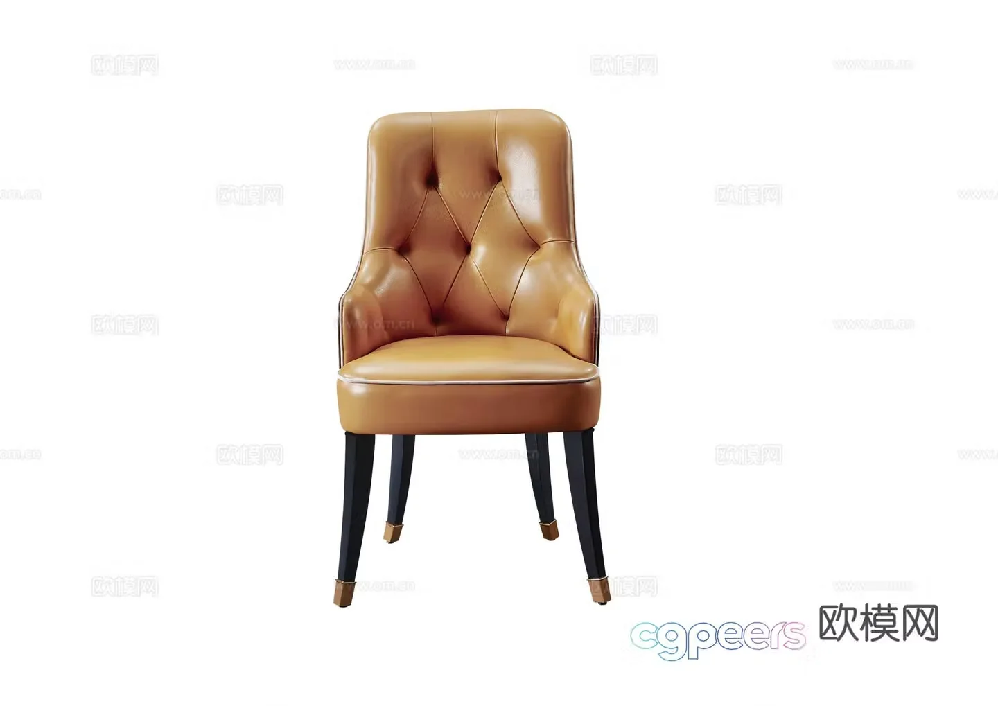 Light luxury European style dining chair 3d model