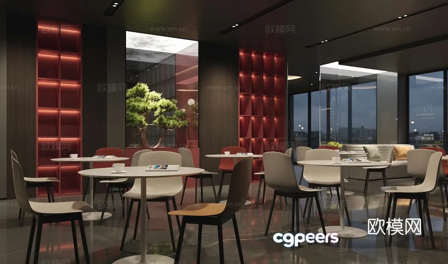 New Chinese-style office reception area reception table and chair negotiation table and chair signing table and chair reception area 3D model