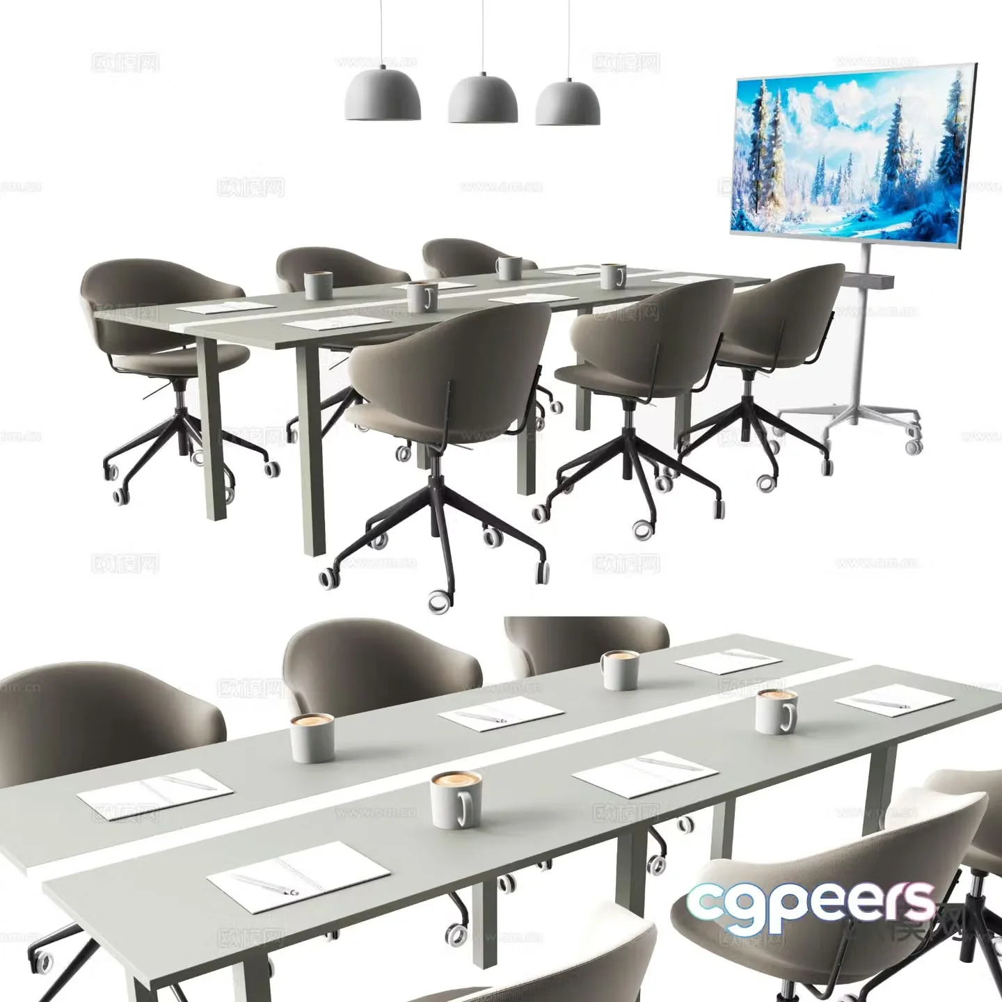Modern conference table conference table 3d model