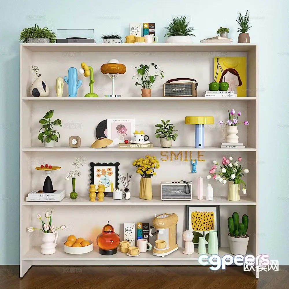 Modern ornaments small potted plants toys photo frames 3D model