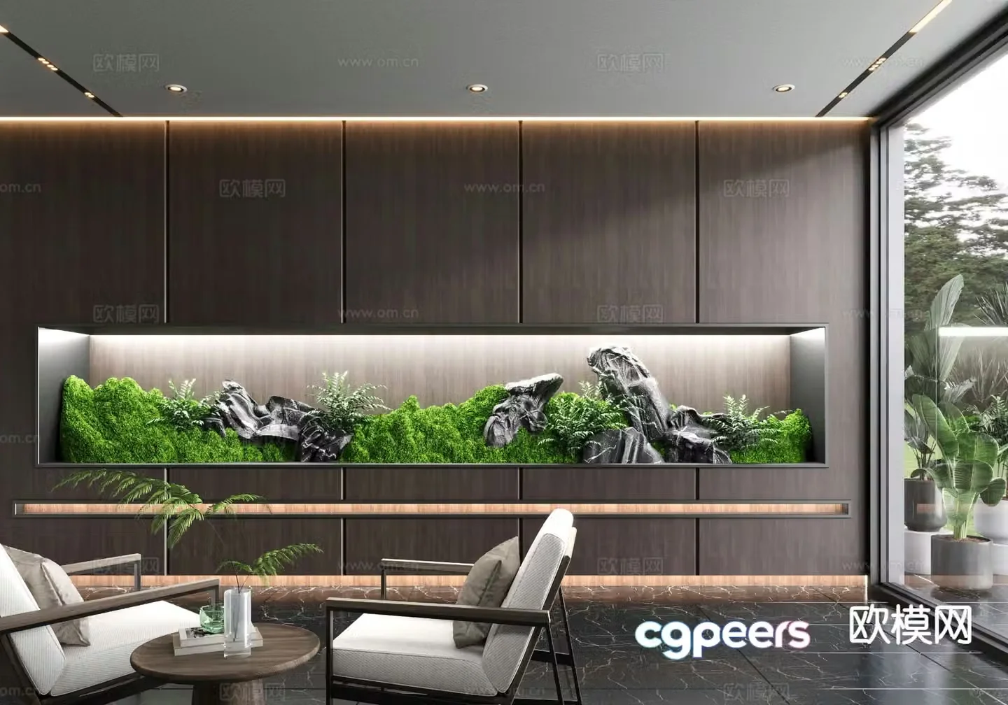 Micro terrain indoor landscaping landscape 3d model