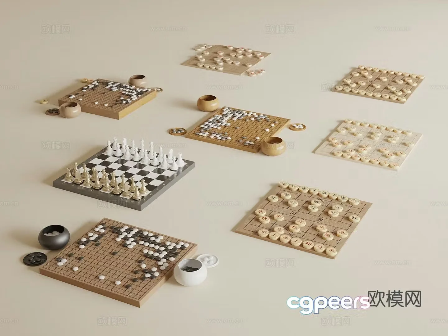 Chess board Gozi Go 3d model
