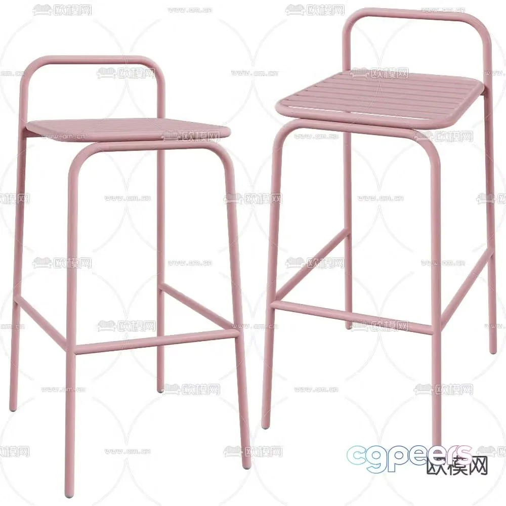 19.17.design pink bar stool bar stool high stool 3d model