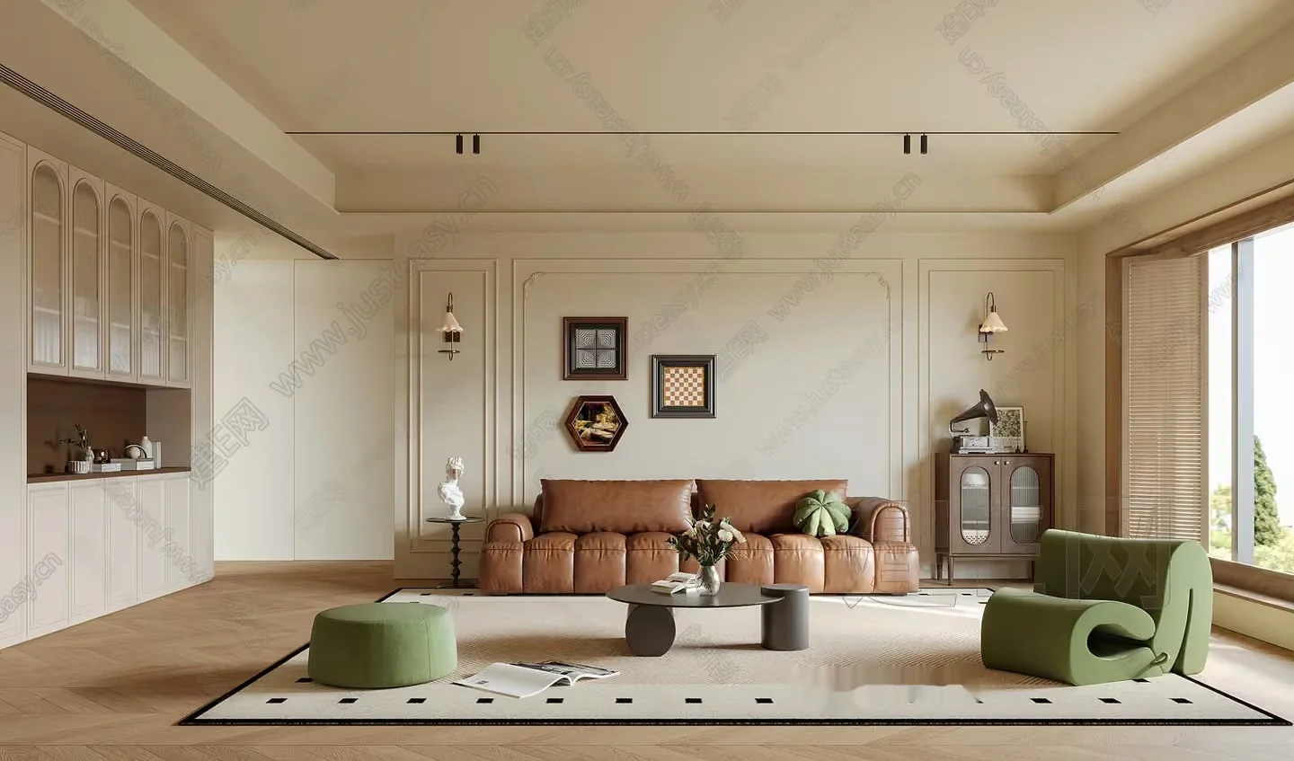 Modern Living Room 3D Model – 22373 – VRAY Render