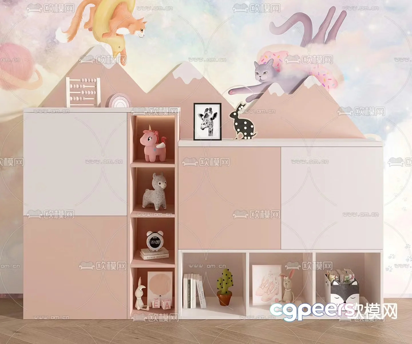 Children’s cabinet storage cabinet toys 3d model