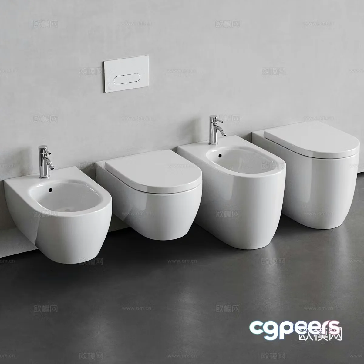 Modern toilet bidet 3d model