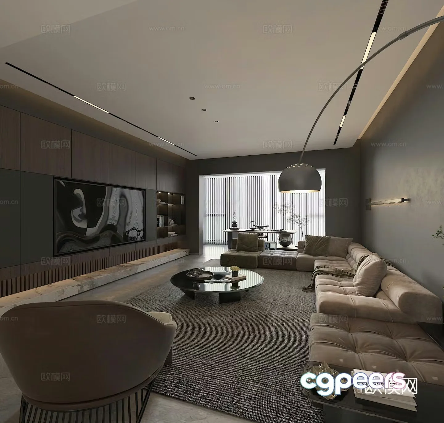 Italian living room 3d model 3d model