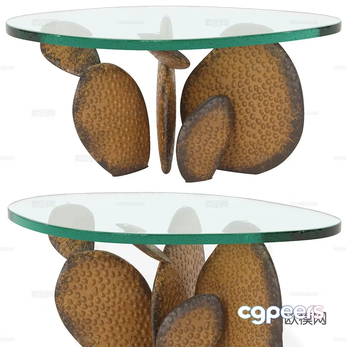 Art tea table acrylic tea table glass tea table cactus tea table modeling tea table simple tea 3d model