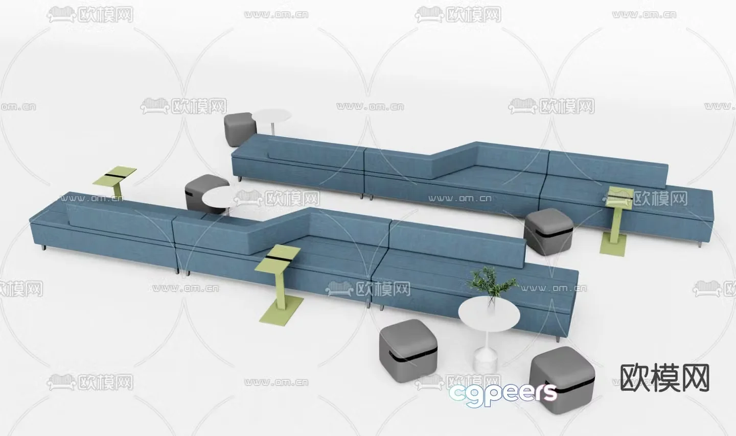 Office sofa lobby sofa 3d model