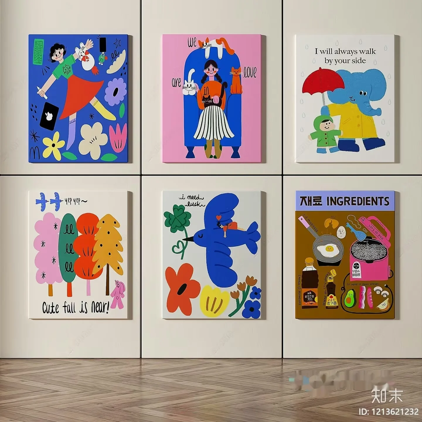 A Collection Of Colorful Whimsical Posters 3D Model – 13744 – VRAY Render