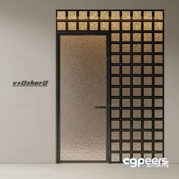 Modern Glass Door 3D Model – 14648 – VRAY Render