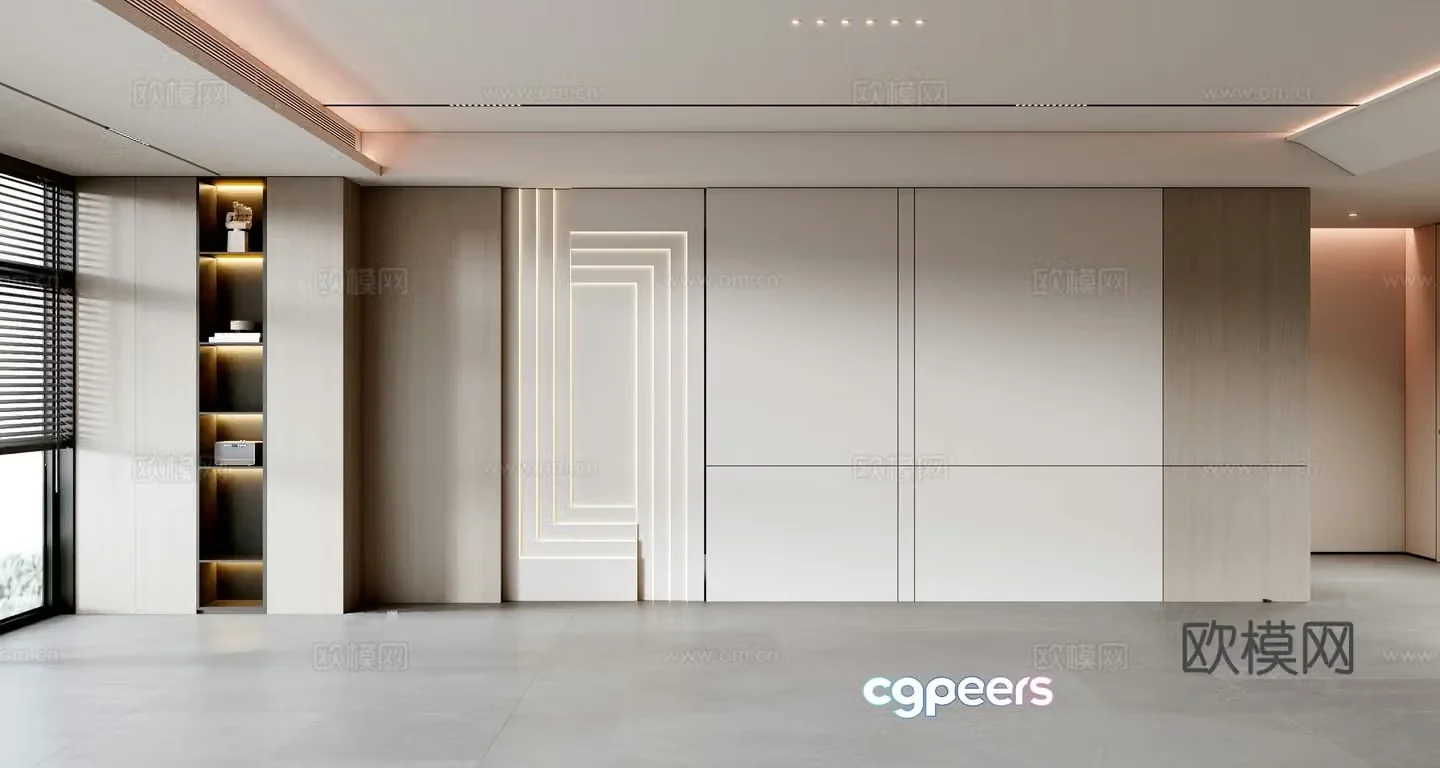 Modern sofa background wall 3d model