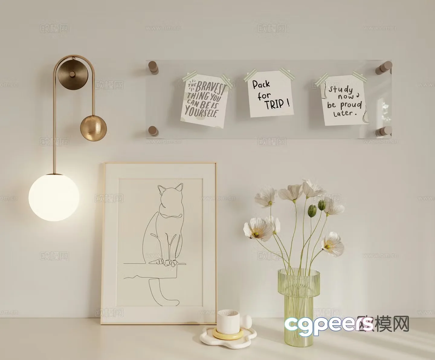Combination ornament wall decoration 3D model