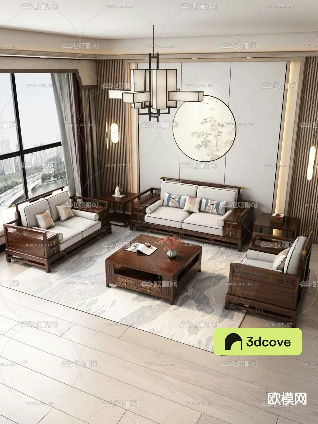 Chinese style modular sofa living room